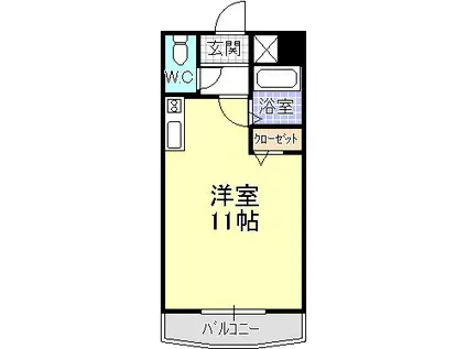 サントレモ春日原(ワンルーム/6階)の間取り写真