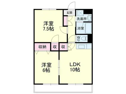 トップアイルII(2LDK/3階)の間取り写真