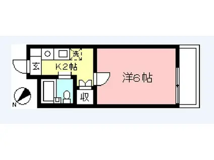 ハイツY(1K/2階)の間取り写真
