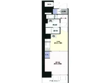 バックス神戸ウエスト(1DK/9階)の間取り写真