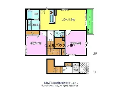 CASA永山園(1SLDK/2階)の間取り写真