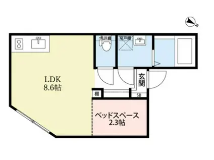 オークレスト下目黒(1LDK/3階)の間取り写真