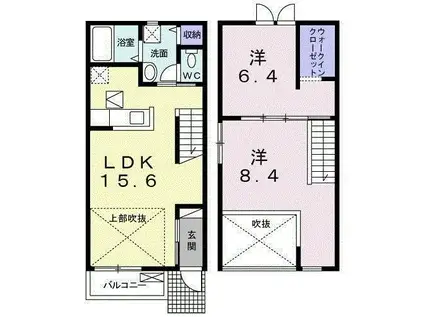 ビレッジヒル IX(2LDK/1階)の間取り写真