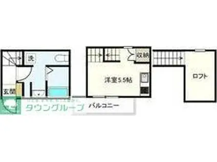 ル サブール(ワンルーム/2階)の間取り写真