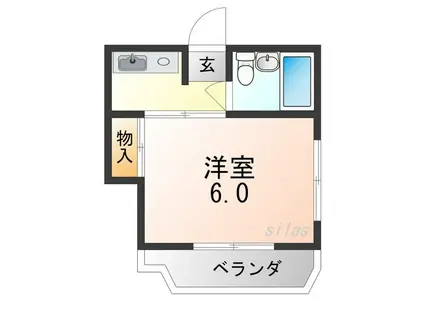 フラットY(1K/4階)の間取り写真