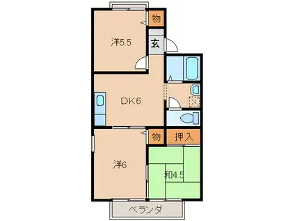 ヤマイチPLAZAサニータウン園部(3DK/2階)の間取り写真