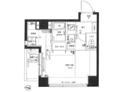 GROWS本所吾妻(1K/5階)の間取り写真