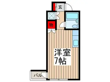 フラット山岸(ワンルーム/3階)の間取り写真