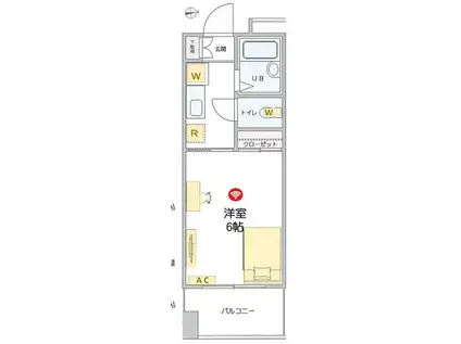 カルムイン江坂III(1K/3階)の間取り写真