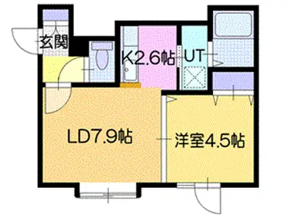 LEO CLOUD(1LDK/2階)の間取り写真