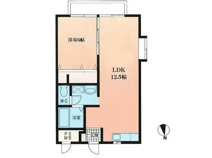 ライトエミール(1LDK/1階)の間取り写真