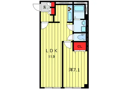 サカイリグリーンパーク(1LDK/5階)の間取り写真