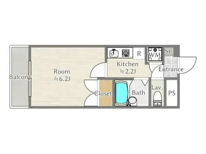 ブルーム学芸大II(1K/2階)の間取り写真