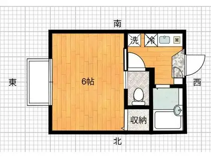 DIAS TAK(1K/1階)の間取り写真