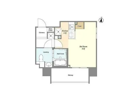 オルサス中野(ワンルーム/4階)の間取り写真