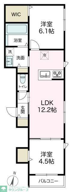 アズコンフォート(2LDK/2階)の間取り写真