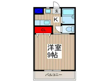 メゾン三ツ和(1K/2階)の間取り写真