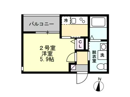 ベイルームヴィーダ(1K/3階)の間取り写真