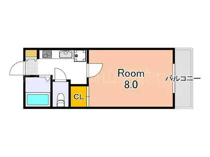 セントリヴィエール南方(1K/2階)の間取り写真