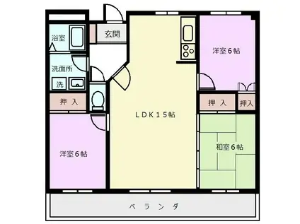 パストラル柳丸 I(3LDK/7階)の間取り写真