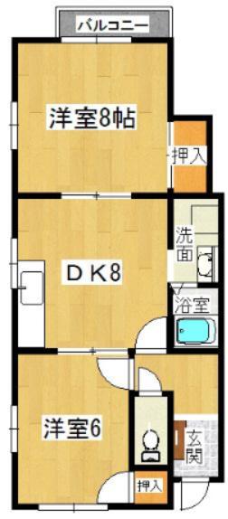 マチルド(2LDK/1階)の間取り写真