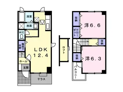 セレーノ城北(2LDK/1階)の間取り写真