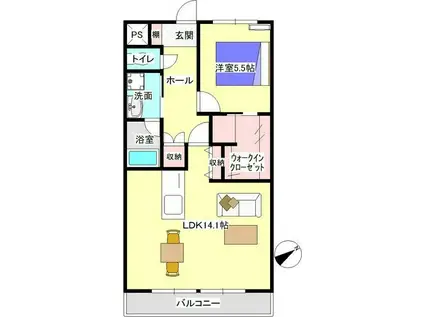 アスコットアームズ小川壱番館(1LDK/2階)の間取り写真