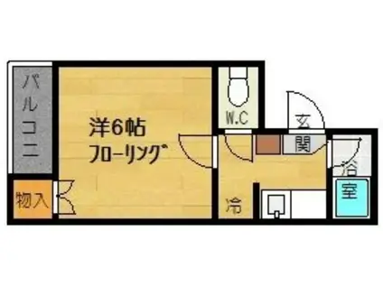 ホワイトシャトー平尾Ⅰ(1K/4階)の間取り写真