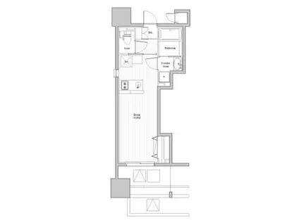 TOPAZ本厚木(ワンルーム/8階)の間取り写真