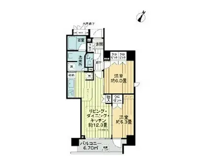 コノエ東日本橋駅前(2LDK/5階)の間取り写真