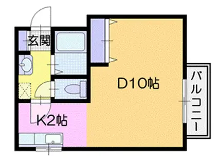 クレアコートひばりが丘(1K/1階)の間取り写真