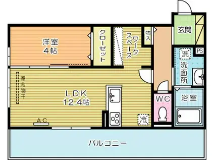 D-ROOM KASUMI(1LDK/2階)の間取り写真