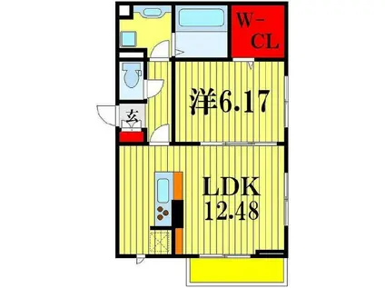 GOLDEN RINGS 12(1LDK/1階)の間取り写真
