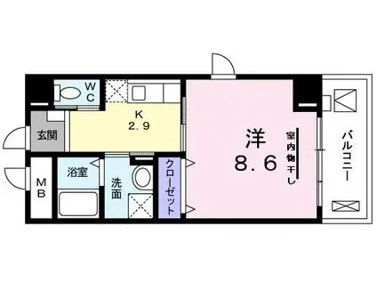 グラン サージュ コヤス(1K/5階)の間取り写真