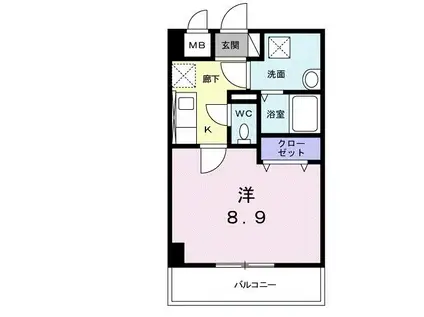 GRANDEUR フォレスタ(1K/2階)の間取り写真