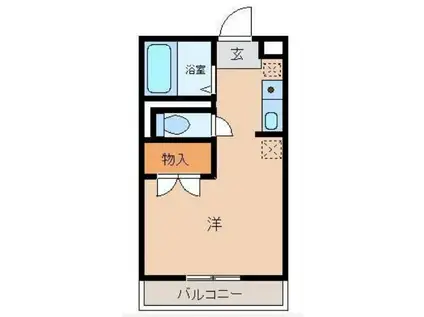 ハイツ深阪南I(1K/2階)の間取り写真