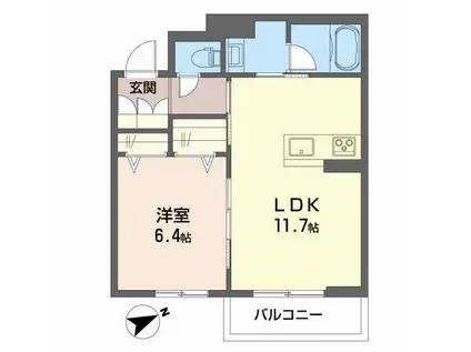コンフォーザ下戸田(1LDK/3階)の間取り写真