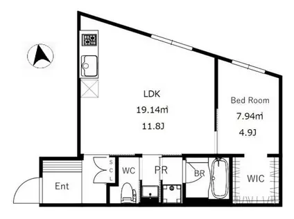 CREAL学芸大学(1LDK/2階)の間取り写真