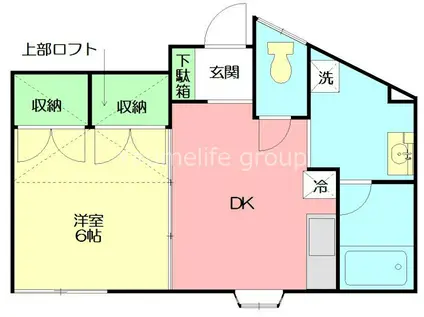 三球ハイツ(1DK/2階)の間取り写真