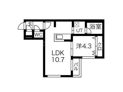 ステージア東札幌(1LDK/3階)の間取り写真