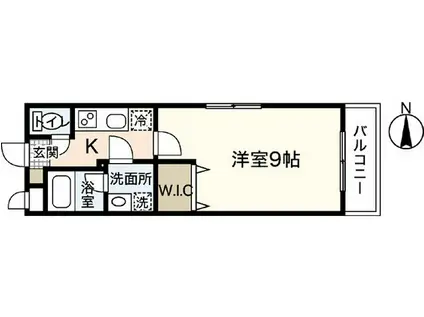 LST岩田町(1K/3階)の間取り写真