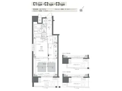 アルベルゴ上野(ワンルーム/7階)の間取り写真