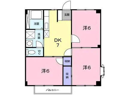 ウエストビレッジ(3DK/1階)の間取り写真