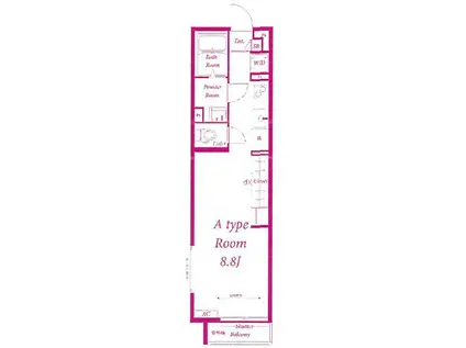 リブリ・YUFU(1K/3階)の間取り写真