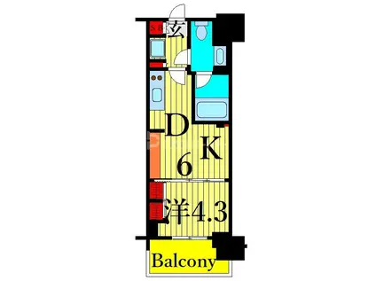 BRILLIA IST町屋(1DK/7階)の間取り写真