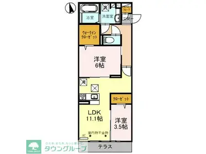 LE GINKGO(2LDK/1階)の間取り写真