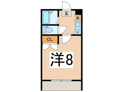 ソートフル石田(1K/1階)の間取り写真