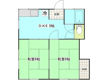 第二小国荘(2DK/2階)の間取り写真