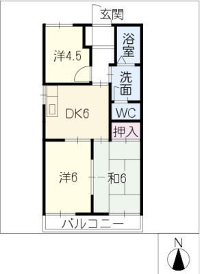 アネックス奥村(3DK/1階)の間取り写真