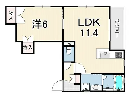 アペゼ六甲(1LDK/3階)の間取り写真